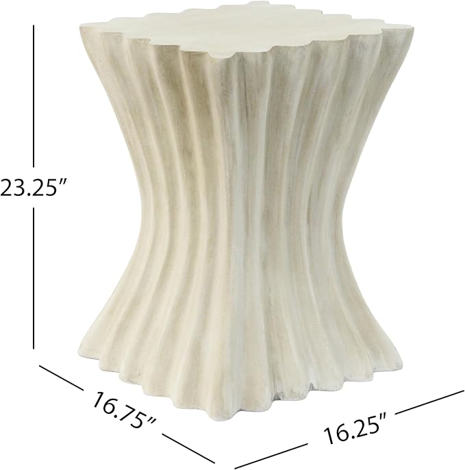 Christopher Knight Home Outdoor Side Table, Wave Design End Table, Decorative - Image 2