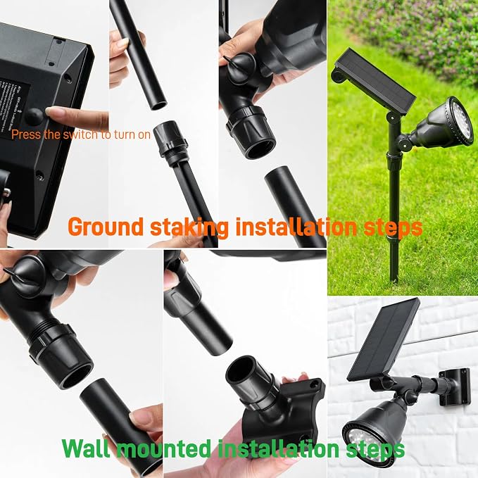 Solar Spotlights Outdoor 18 LED 300 Lumens Waterproof Adjustable Wall Light - Image 5