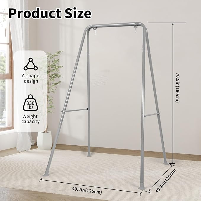 Hammock Chair Stand, Heavy-Duty A-Frame Metal Swing Stand - Image 2