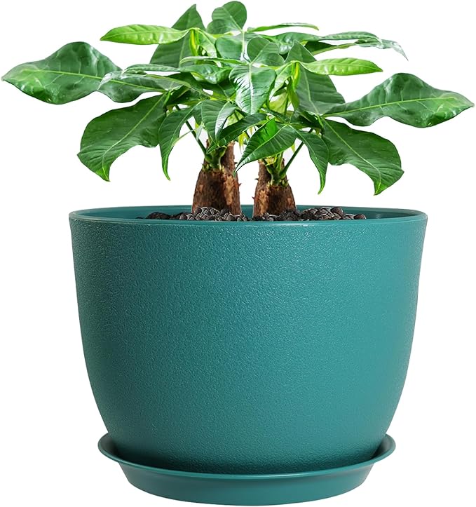 12inch Large Plant Pot, Modern Plastic Planter by UOUZ