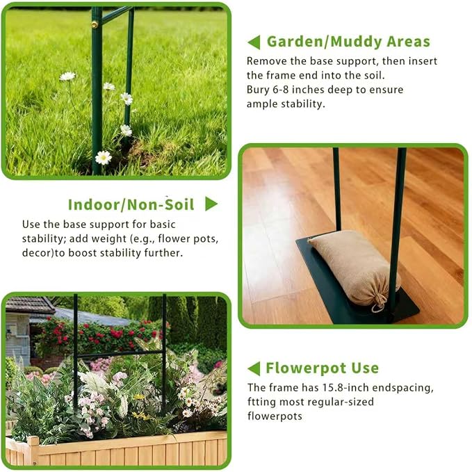 Thickened Tube GreenGiggle 100% Metal Heavy Duty Metal Garden Arch Trellis - Image 5