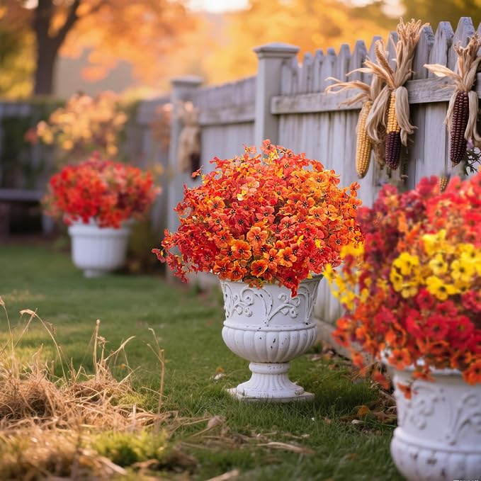 20 Bundles UV Resistant Artificial Fall Flowers Outdoor - Image 6