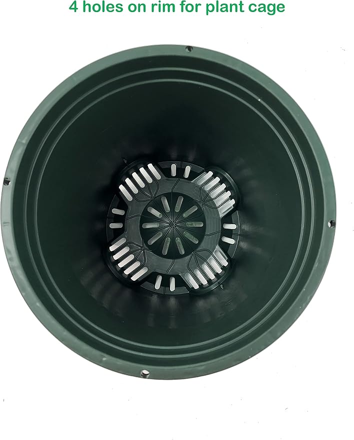 3 Gallon 6-Pack Plant Pots Nursery Pot Green Plastic Planters - Image 3