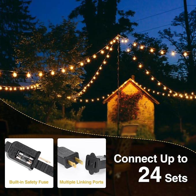ZJOJO LED Outdoor String Lights, 100FT Outdoor Lights - Image 6