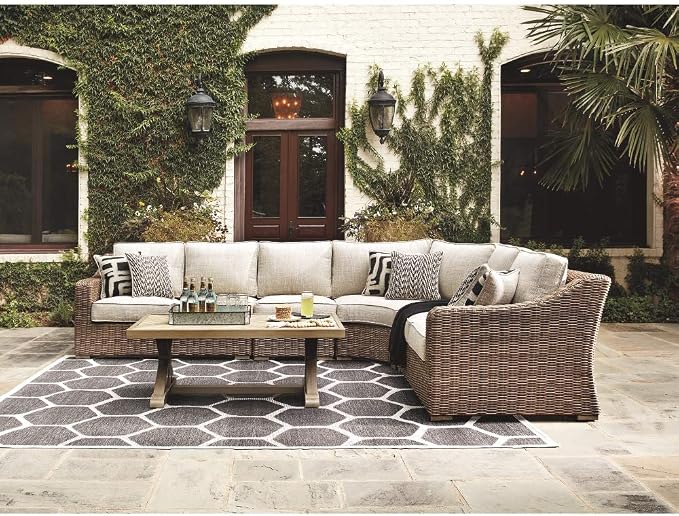 Signature Design by Ashley Beachcroft Outdoor Curved Corner Chair - Image 7