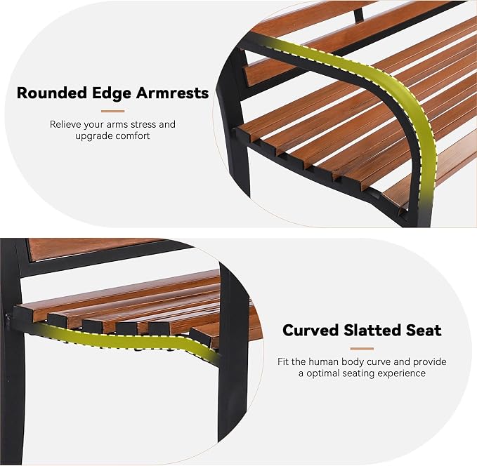 50" Garden Bench Outdoor Bench - Image 8