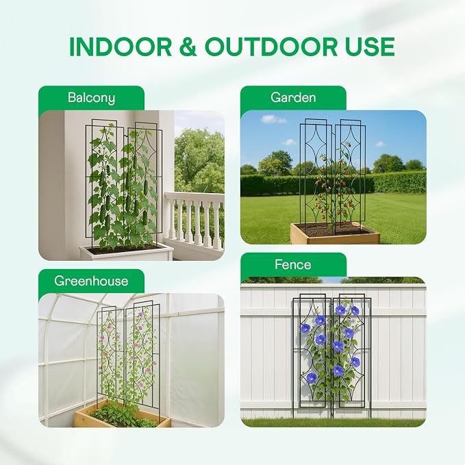 IDZO 2-Piece Diamonds Design Decoration Trellis, Metal Decorative Trellis - Image 7