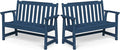Ciokea 49" Heavy Duty Outdoor Bench Set of 2, HDPE Weatherproof Garden Bench by CIOKEA