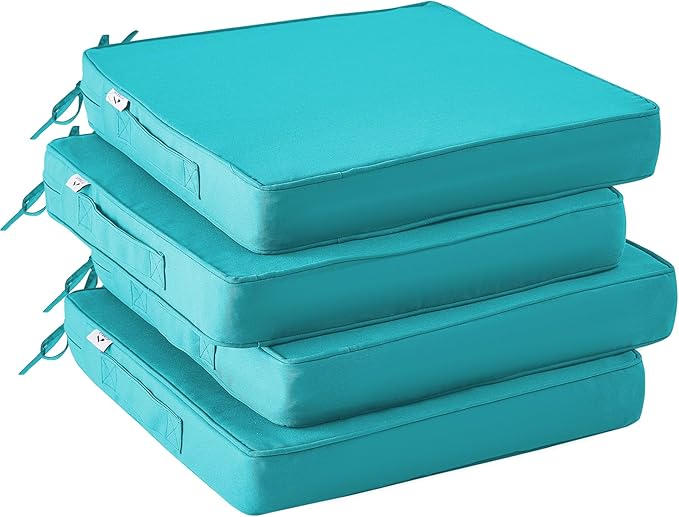 Outdoor Chair Cushions Set of 4, Waterproof Outdoor Seat Cushions by IPYNBAP