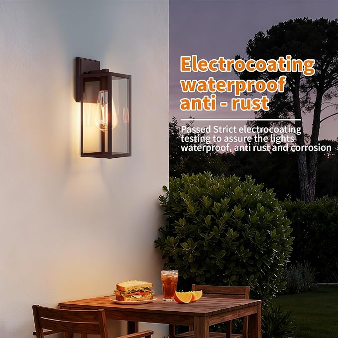 2 Pack 15'' Oil Rubbed Bronze Outdoor Front Porch Lights - Image 3