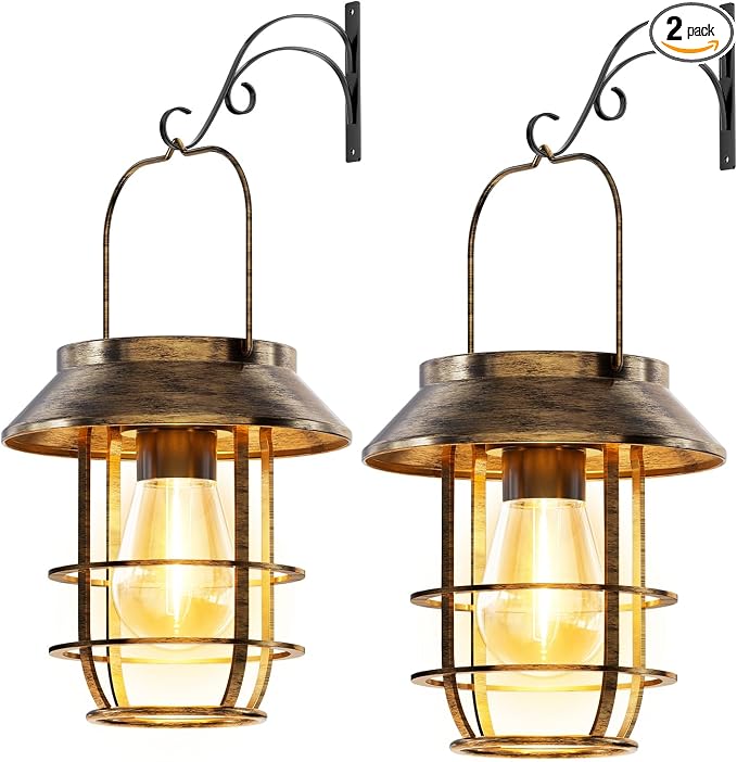 Solar Lanterns Outdoor Waterproof, High Brightness Hanging Solar Lights by AHAORIGIN