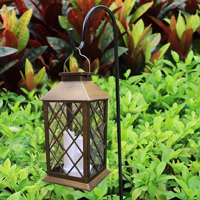 Solar Outdoor Lantern, Garden Hanging Waterproof Lanterns, 3 LED Flickering - Image 5