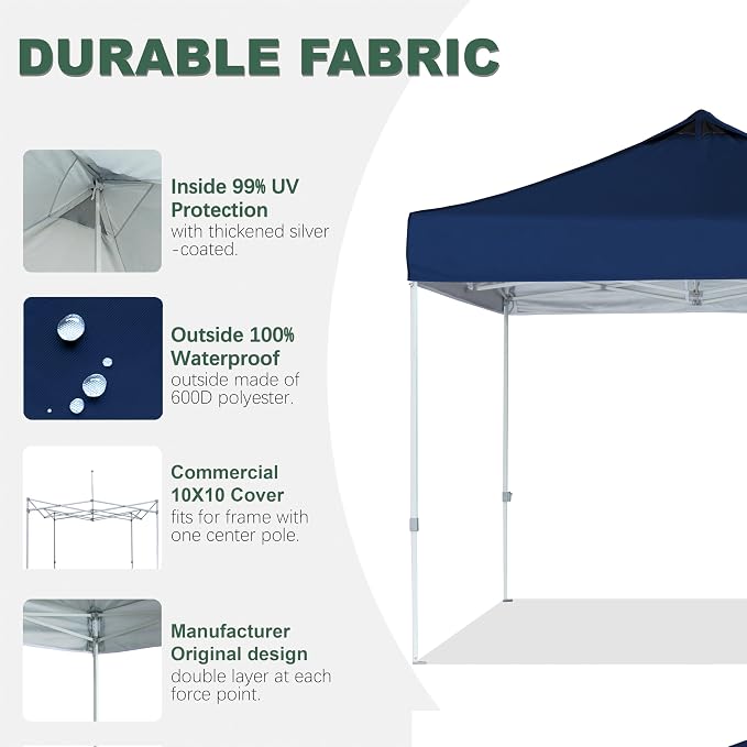 Navy Blue Commercial Replacement Canopy Top - Image 3