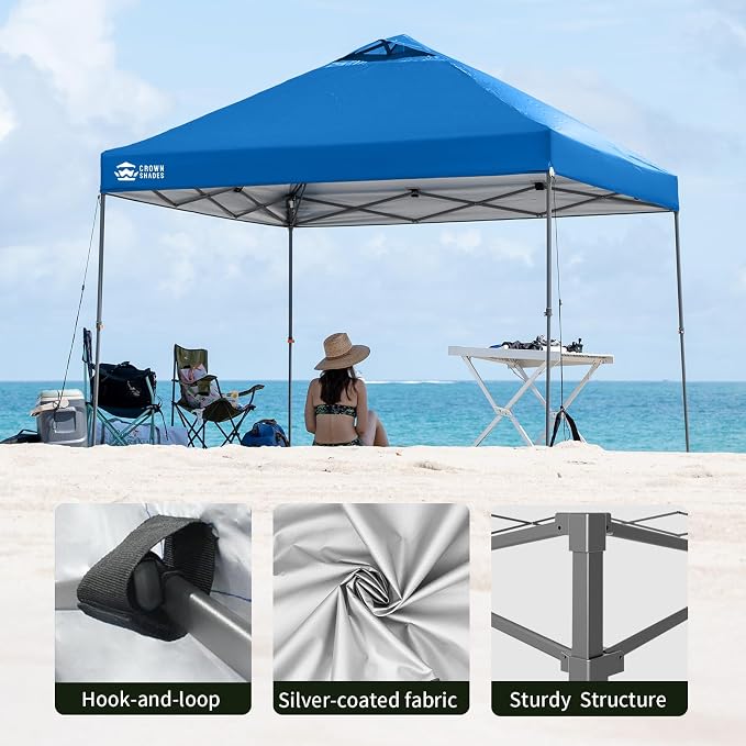 CROWN SHADES Adjustable Height on The Fly, 10x10 Pop Up Canopy - Image 6