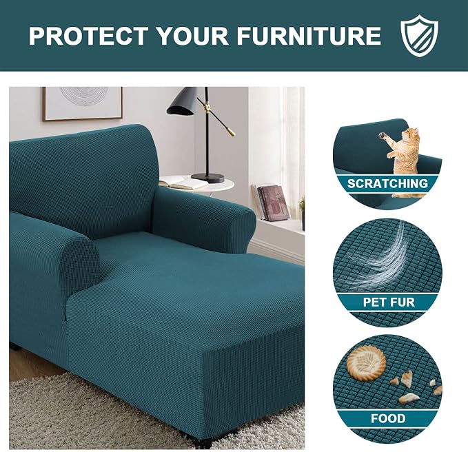 FantasDecor Chaise Lounge Cover Stretch Chair Lattice Slipcover - Image 5