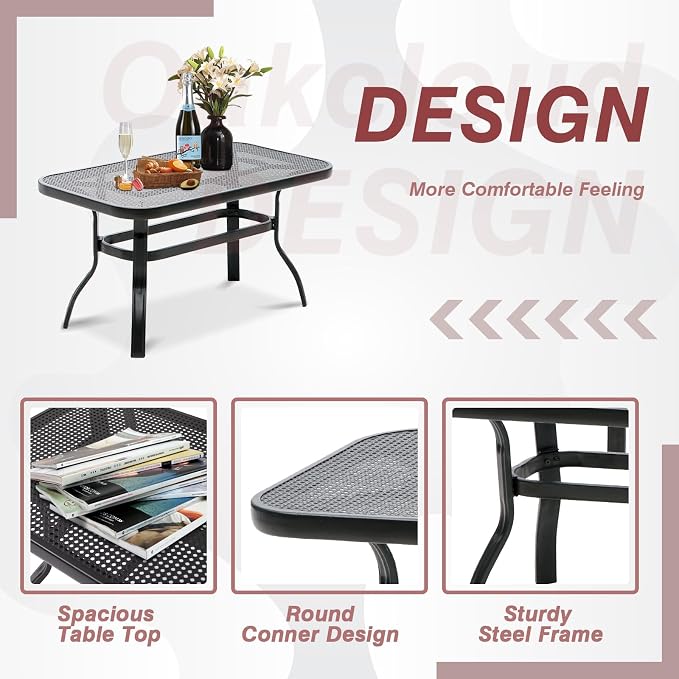 Oakcloud Outdoor 2 Pcs Patio Loveseat Bench Metal Frame Furniture Set - Image 5