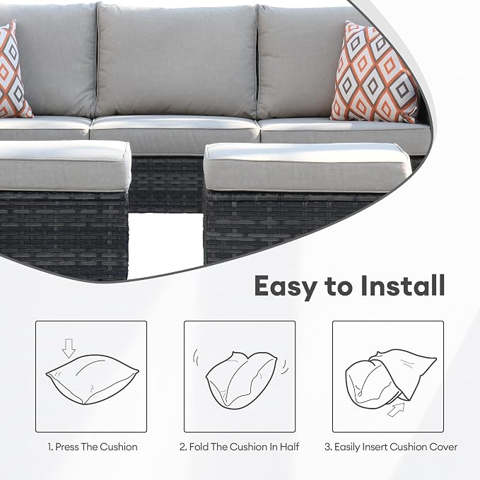 ovios Patio Cushion Covers, Waterproof Cushion Cover - Image 4