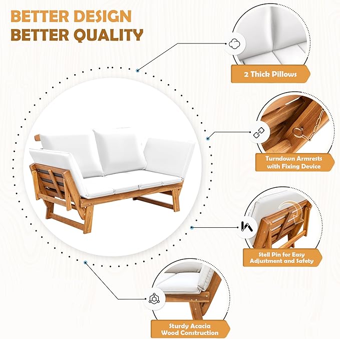Greesum Patio Convertible Couch Sofa Bed - Image 4