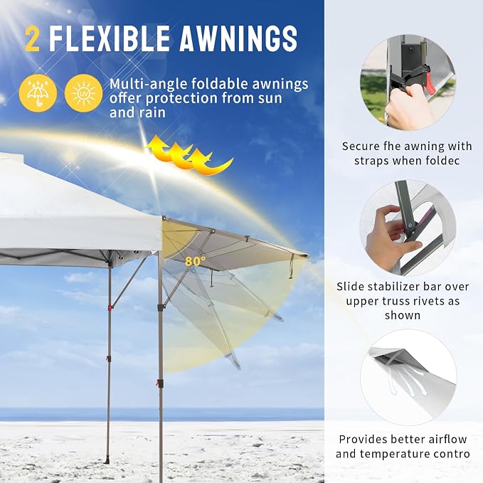 CROWN SHADES 10x10 Pop up Canopy Tent Patended Centerlock Instant Commercial - Image 3