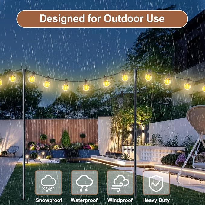 4 Pack Heavy-Duty String Light Poles - Image 8