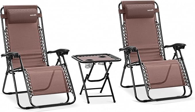 SereneLife Outdoor Zero Gravity Lounge Chair Set by SereneLife
