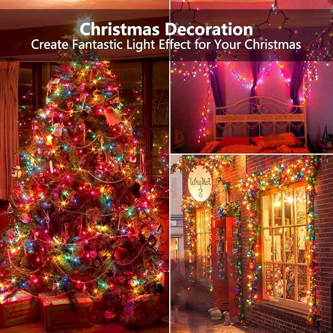 BrizLabs Multicolored Christmas Lights, 69.6ft 300 Count Connectable Christmas - Image 5