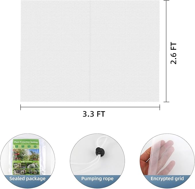 Bird Netting for Garden Protection, CANAGROW 4 Pack Garden Plant Mesh Netting - Image 2