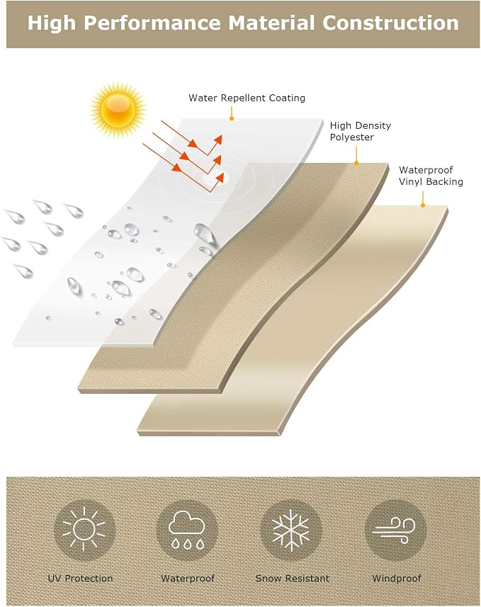 SunPatio Outdoor Daybed Cover, Heavy Duty Waterproof Round Canopy Sofa Bed Cover - Image 8