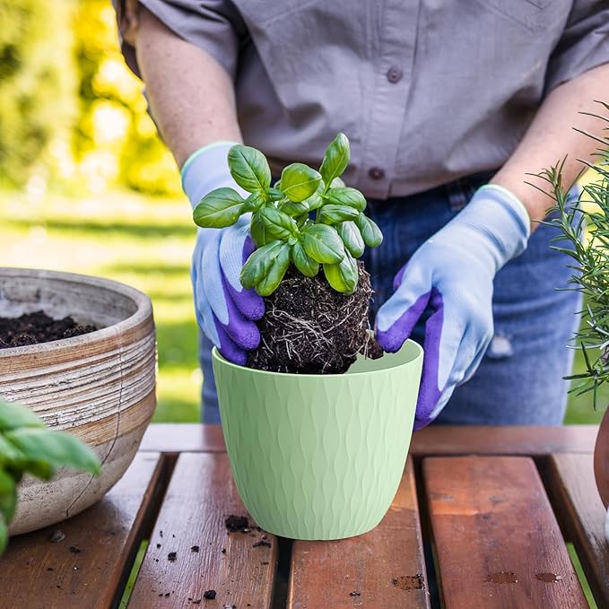7 inch Flower Pots, 5 Pack Plant Pots - Image 4