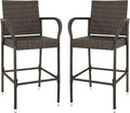 SUPER DEAL Upgraded Wicker Bar Stool Chairs Outdoor Backyard Rattan Chair by Superdeal