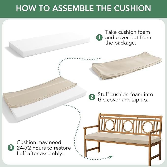 Outdoor Bench Cushion: Waterproof and Fade Resistant Patio Furniture Cushions - Image 8