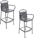 Sunnydaze 47.5-Inch H Wrought Iron Outdoor Bar Chairs by SunnydazeDecor