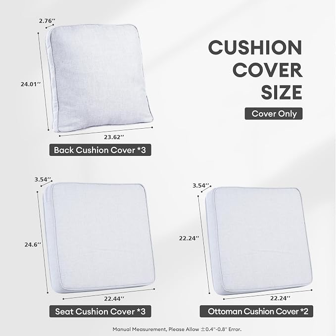ovios Patio Cushion Covers, Waterproof Cushion Cover - Image 6