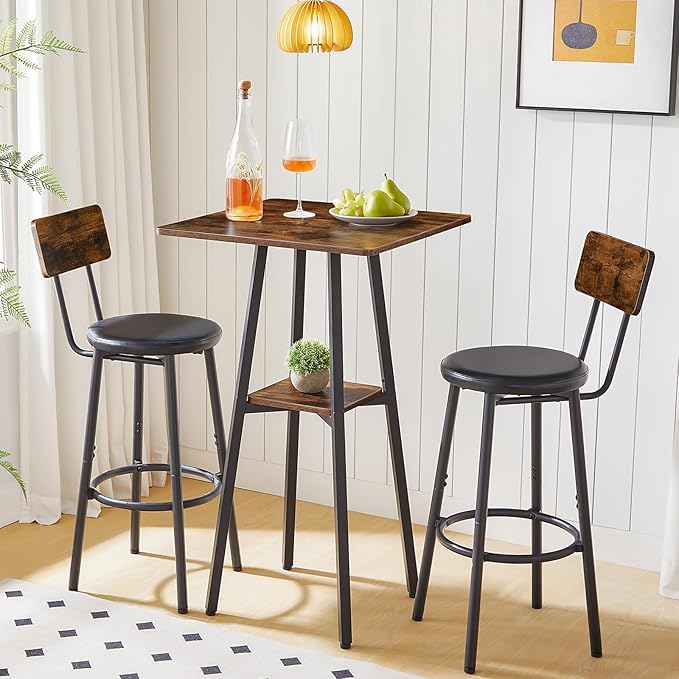 HOOBRO Bar Table, 2-Tier High Top Pub Table, Counter Height Table - Image 2