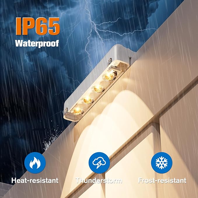 NIORSUN Solar Fence Lights Outdoor 12 Pack, IP65 Waterproof Large Size LED - Image 6