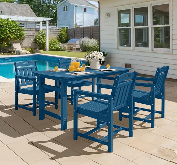 Ciokea HDPE Outdoor Patio Dining Chairs Set of 2, All-Weather Porch Chair - Image 7