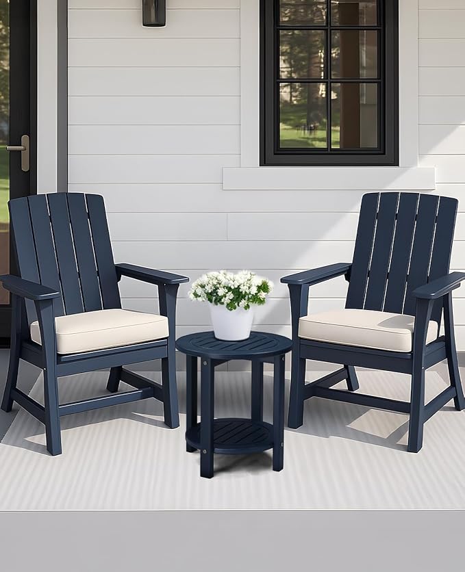 Outvita Adirondack Side Table, 16 Inch Round Outdoor End Table, HDPE Weather - Image 7