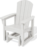 SERWALL Outdoor Glider Chair, HDPE Patio Glider Rocker All-Weather Porch Glider by SERWALL