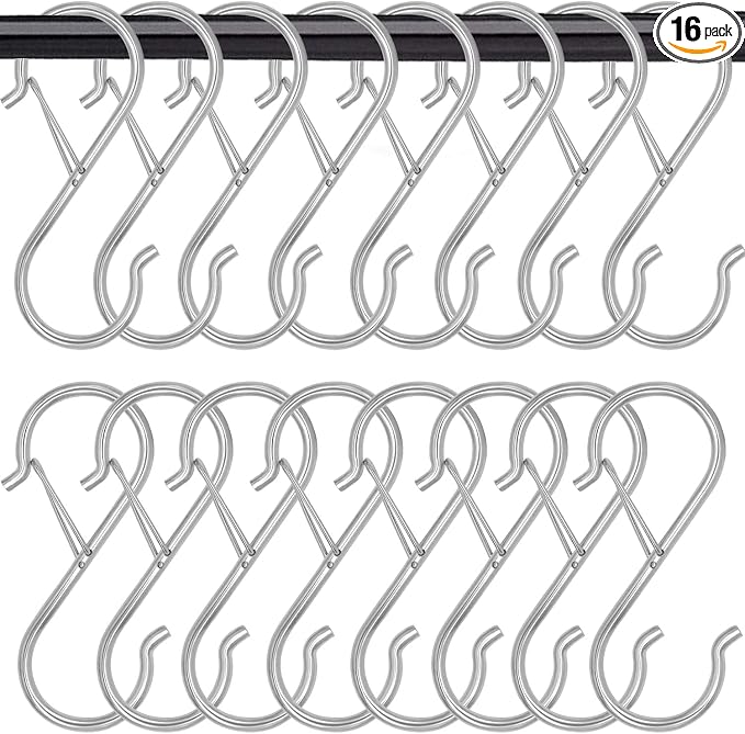16 Pack S Shaped Hooks by Waitkey