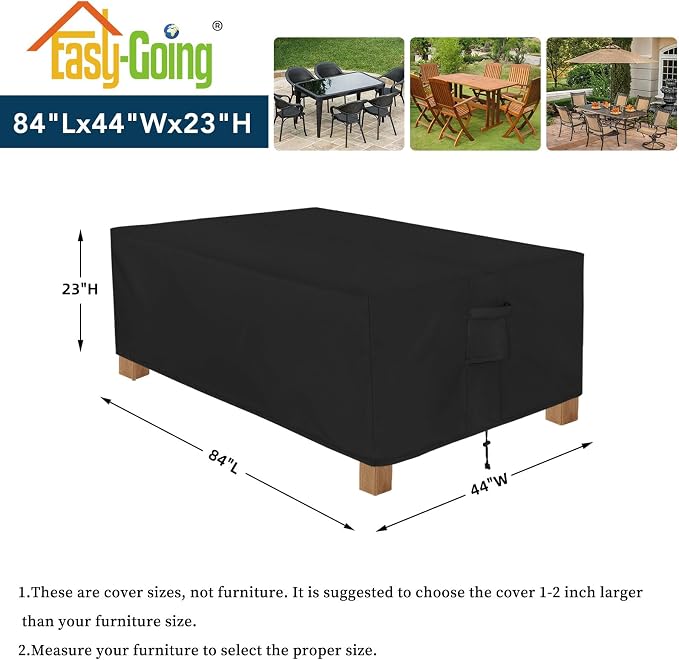 Easy-Going Patio Furniture Cover Waterproof Outdoor Rectangular Table Cover - Image 2
