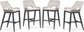 PURPLE LEAF Bar Stools Set of 4 Bar Height Metal Bar Chairs by PURPLELEAF