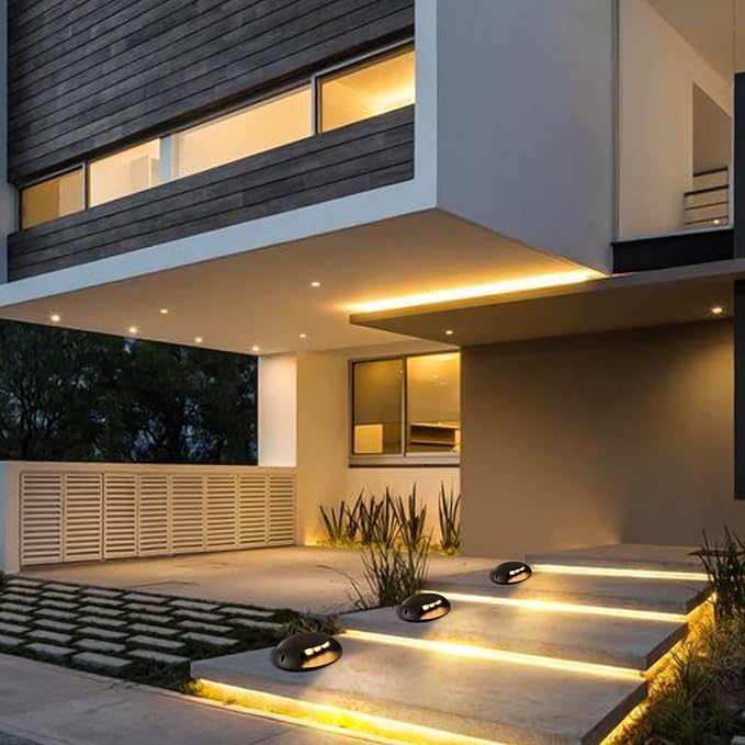Outdoor Step Lights, High Voltage 120V 110V, 3W LED Deck Light Wire, Warm White - Image 5