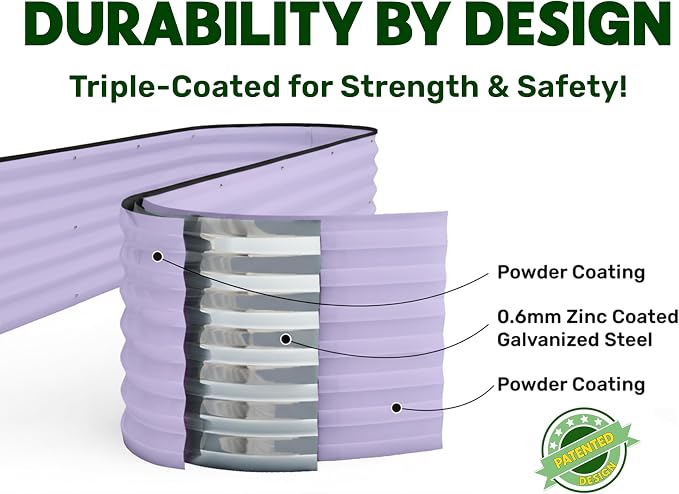 9-in-1 Galvanized Steel Raised Garden Bed // 8×2×1.5 ft Modular Planter - Image 5