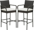 COSTWAY Wicker Bar Stools Set of 2, Patio Bar Height Chairs by COSTWAY