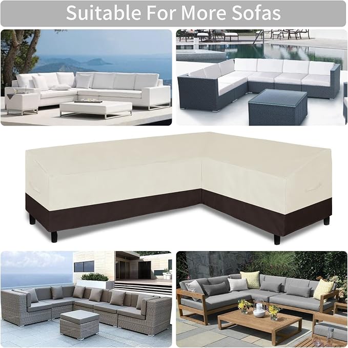 Easy-Going Patio L-Shaped Sectional Sofa Cover, Waterproof Outdoor Sectional - Image 5