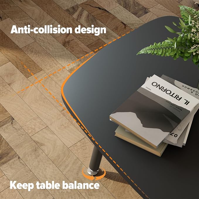 WOHOMO Folding Coffee Table 39.3'' Black Coffee Tables - Image 5