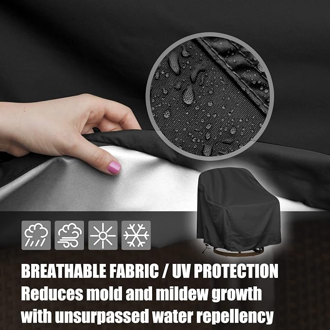 Outdoor Swivel Lounge Chair Cover, Heavy Duty Waterproof Patio Furniture Cover - Image 4
