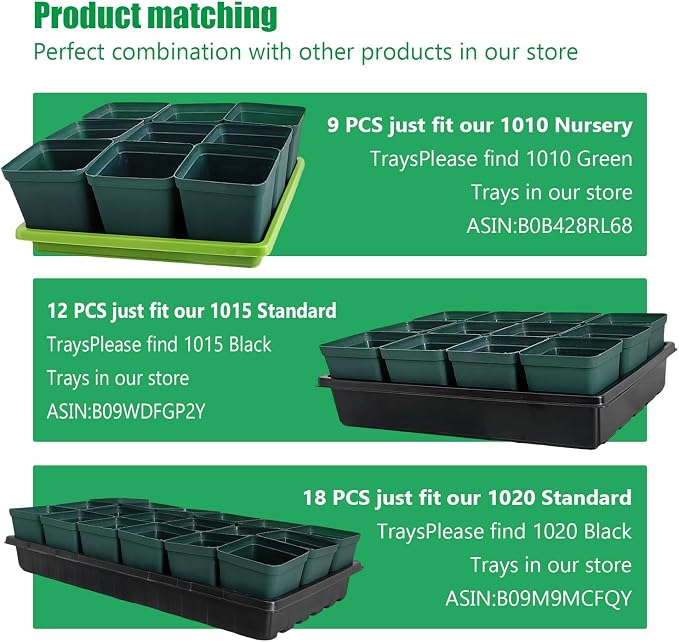 Square Nursery Seedling Pot 3.5 Inches 90 Pcs, Small Nursery Pot Plastic Thick - Image 6