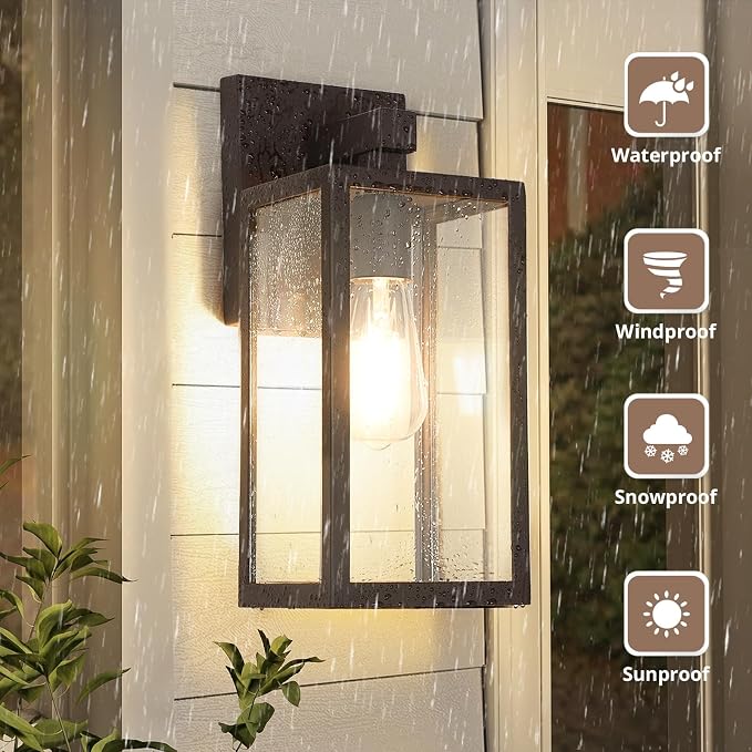 MAXvolador Outdoor Wall Lantern, Exterior Waterproof Wall Sconce Light Fixture - Image 2