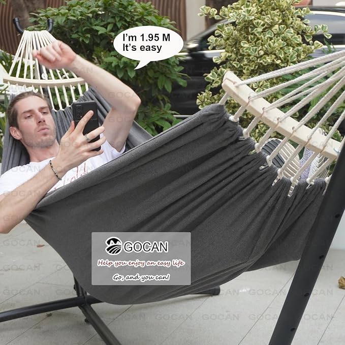 Double Hammock 2 Person Extra Large 220x150cm Total Length 330cm Load 500lb - Image 3